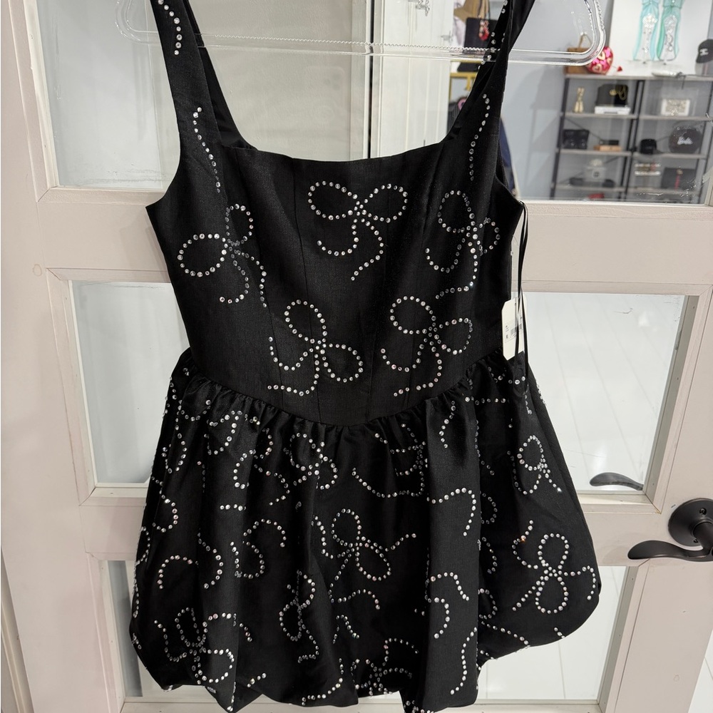 Altar'd State Black Dress with White Accents